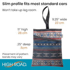 Hanging Car Trash Bag with Waterproof Leakproof Liner, Storage Pocket and Adjustable Strap to Hang in the Front or Back Seat - Southwest