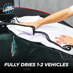 Dry Me A River, Professional Korean 70/30 Blend Microfiber Waffle-Weave Drying & Detailing Towels, Soft Suede Edges, 390 GSM, 26x59 Inches, White, 1-Pack