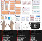Mini First Aid Kit - 150 Piece Small Waterproof Hard Shell Medical Kit for Home, Car, Travel, Camping, Truck, Hiking, Sports, Office, Vehicle & Outdoor Emergencies (Black)