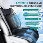 Cooling Car Seat Cover Front Seat, 12V-24V Ventilated Seat Cushion, Cooling Car Seat Cushion with 2 Powerful Turbo Fans 3-Speed Adjustable for Summer Driving, Universal Fit for Car SUV Truck