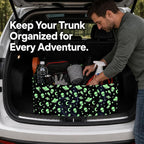 Jesus Car Trunk Organizer,20L Collapsible Auto Storage Basket with Handles, Waterproof Reusable Shopping Grocery Bags for SUV,Truck, Vintage Jesus Cars Boot Organizer Gifts for Women Men Drivers