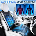 Upgraded Cooling Car Seat Cover Front Seat with Blowing&Suction, 12V-24V Ventilated Car Seat Cushion with 2 Turbo Fans, 3-Speed Adjustable Universal Fit Breathable Car Cushion for Summer Driving-Gray