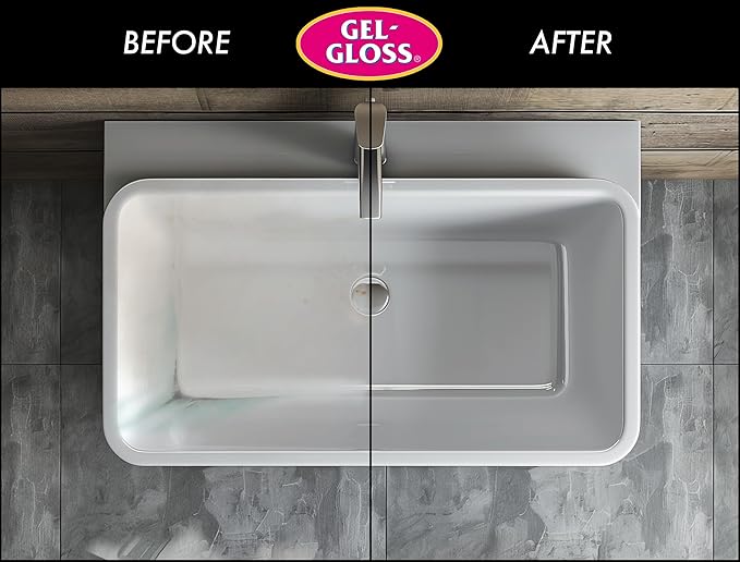 Gel-Gloss Kitchen & Bath Polish Aerosol | Carnauba Cleaner Wax Formulation | Removes Water Spots, Light Scratches & Stains | Restores Color & Shine | Carnauba Wax Protective Coating, 12 oz.