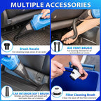 Car Cleaning Kit Car Detailing Kit,Car Cleaning Kit Interior Cleaner with High Power Blue Handheld Vacuum Cleaner,Brush Sets,Windshield Cleaner and Storage Bag,Car Accessories,Car Gift Set