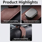 Purse Hook for Car Seat Headrest, Suede Car Purse Hook, Heavy Duty Car Hook Organizer for Handbags, Grocery Bags & Backpacks, Universal Car Hooks for SUV Truck Interior(Brown,2pcs)