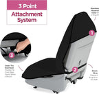 Car Seat Towel Cover for Post Gym Workout, Running, Swimming, and Hiking, 2 Pack Universal Fit Anti-Slip Waterproof Sweating Bucket Seat Protector for Cars, SUVs and Trucks, Black