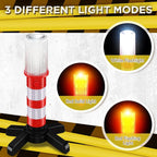 16 Pcs Emergency Roadside Flares Bulk Kit LED Safety Strobe Road Warning Light Bright Red Safety Beacon Strobe Light Roadside Flare Magnetic Base Detachable Stand Vehicle (Batteries Excluded)