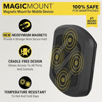 MXWDL Magnetic Cell Phone Holders for Your Car Dash/Windshield, Suction Cup Phone Holder Car Mount with Extra Strong Magnet, Thick Metal Plate Compatible with iPhone, Samsung and More, 2 Pack