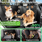 Heavy-Duty Dog Car Seat Cover, Flat Solid Back Seat Extender for Multi Large Dogs, Hard Bottom Supports 450 lb, Waterproof Scratchproof Hammock Protector, Standard for Cars, SUV, Trucks, Matte