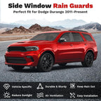 Durango Rain Guards - Window Visors for Dodge Durango 2011-2025 2026, Outside-Mount Tape-On Side Window Wind Deflectors for Durango Accessories, Vent Visors Shades Rainproof Black 4PCS