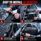 Windshield Cover for Ice and Snow Front Fit for sedans Windshield Snow Cover Car Windshield Protector Winter Car Accessories 600D Oxford Fabric Black 67"x43"