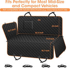 Dog Car Seat Cover for Back Seat, 100% Waterproof Heavy Duty Pet Seat Cover Hammock with Side Flaps, Nonslip Scratchproof Car Seat Protector for Cars and SUVs (Black)
