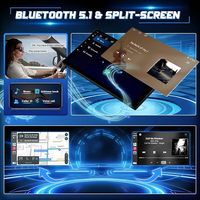 8 Core Radio for Toyota Sienna 2004-2010 Stereo Wireless Carplay Android Auto, 9” Touch Screen for Sienna Android Head Unit BT/Voice Control/GPS/WiFi/Camera/SWC/FM