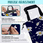 Car Garbage Bag Colorful Floral Spring Daisy Drawstring Car Trash Bag Hanging for Back Seat with Adjustable Buckle Canvas Vehicle Trash Can Easy-to-Install