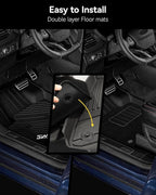 3W Floor Mats & Cargo Liner & Carpets Fit for 2021-2024 2025 Ford Bronco 4 Door, All Weather TPE Custom Fit Floor Liner and Trunk Mat Full Set Car Mats (Not for Bronco Sport & Rubberized Floor)