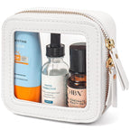 Clear Makeup Bags for Beach,Small Clear Makeup Bag for Purse,Mini Makeup Pouch Purse Organizer Fit Carry-on Travel Essentials,Cute Car Cosmetic Bags for Car Accessories for Women (Mini-White)