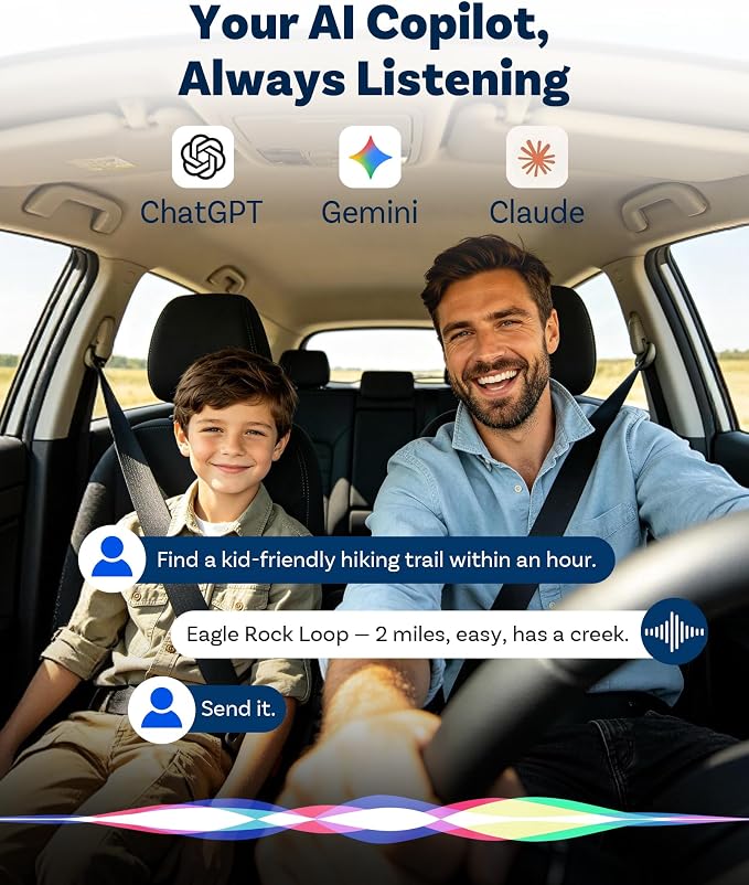 OTTOCAST Mini Nova, 2 in 1 Wireless Carplay & Android Auto Adapter, Plug & Play 2026 Upgraded with AI Assistance (Claude, Gemini, ChatGPT)
