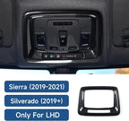 Car ABS Front Roof Reading Light Lamp Trim Carbon Fiber Interior Decal for 2019-2025 Chevy Silverado | for 2019-2021 GMC Sierra 1500 2500 3500 HD Accessories
