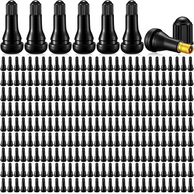 400 Pieces TR413 Valve Stems Tubeless Bulk Rubber Snap-in Valve Stems for 0.453 Inch Rim Holes, Black Standard Length Replacement Tool for Car Tubeless Replacement