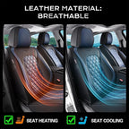 Coverado Universal Car Seat Covers Full Set, Sporty Non-Slip Waterproof Faux Leather Front & Rear Seat Protectors for Trucks SUVs, Mens Automotive Interior – BlackBlue