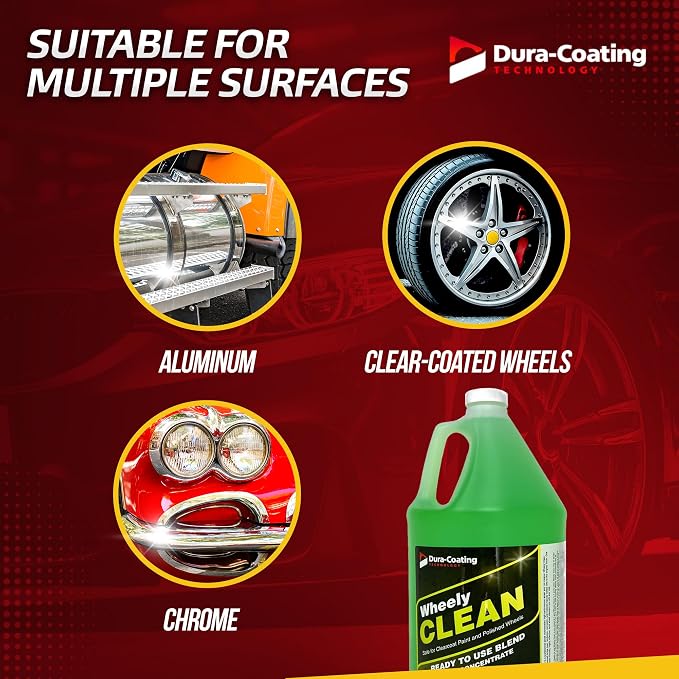 Wheely Clean - Professional Wheel Cleaner | Highly Effective for Chrome, Aluminum, and Clear-Coated Wheels | 1 Gallon Ready-to-Use Wheel and Rim Cleaner Solution, Made in USA