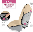 Waterproof Sweating Car Seat Cover for Post Gym Workout, Running, Swimming, Beach and Hiking, Universal Fit Anti-Slip Bucket Seat Protector for Cars, SUVs and Trucks, Machine Washable, Beige