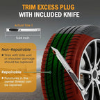 Heavy Duty Tire Plug Kit - 98pcs All-in-One Universal Tire Repair Kit for Tubeless Flats, Emergency Tire Patch Kit for Car, Truck, SUV, ATV, Motorcycle, Trailer & RV