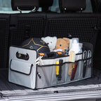 Car Trunk Organizer, Car Organizers and Storage Collapsible Multi Compartment Container Box, Adjustable Car Accessories for SUV Sedan Truck, Standard Size, Grey