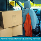 Metal Car Hooks for Purses and Bags - Large Hooks Won't Slip Off or Rattle | 2-pack Car Headrest Hooks Fit All Sized Metal Posts - Secure Attachment Holds Multiple Bags, Wide Straps and Hard Hats