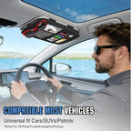 Car Sun Visor Organizer, Tactical Car Accessories with Zipper Storage Pouch, Glasses Clip Card Sleeve Pocket, Multi-Pocket Visor Organizer Fits Most Cars, SUVs, Trucks
