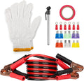 Roadside Emergency Car Kit - 30-Piece Road Trip Essentials Tool Set with Jumper Cables and Carrying Case for Car, Truck, or RV by (Gray/Red)