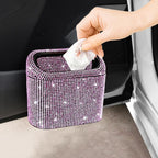 Car Trash Can with Lid, Mini Auto Dustbin Garbage Can, Car Accessories for Interior, Vehicle Can Garbage Bin with 30pcs Trash Bags, Multipurpose Organizers for Home, Office, Cars, SUV, Truck