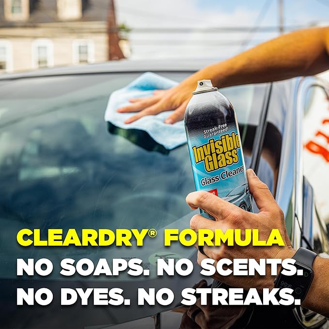 91164-12PK Premium Aerosol Glass and Window Cleaner for Auto and Home Cleans Glass, Windows, Windshields, and More, Streak-Free, Ammonia-Free, Tint-Safe, 19 oz (Pack of 12)