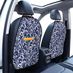 William Morris Thistle Damask, Navy Blue And White Car Seat Back Kick Protectors Kick Mats With Storage Pockets For Vehicles To Protect From Dirt Mud Scratches 2 Pack