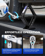 2 Ton Scissor Jack, 15 pc. Dual-Action Car Scissor Jack Kit for Sedan SUV MPV with Ratchet Wrench Drill Sockets, 4409 lb. Portable Car Jack and Stand Kit for Spare Tire Changing