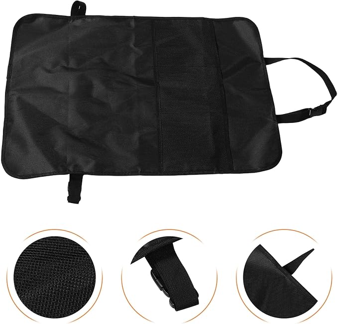 Car Seat Kick Mat Anti-kick Pad with Hanging Storage Bag Backseat Organizer for Car Seat Back Protection and Travel Accessories