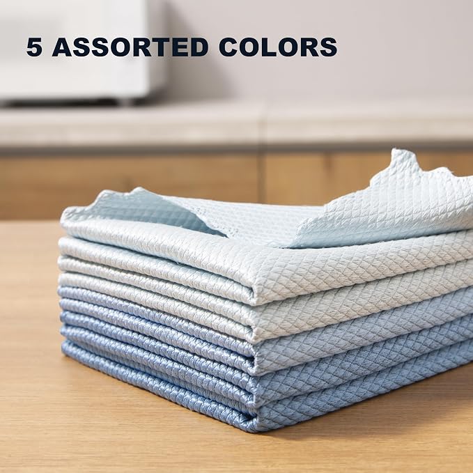 Fish Scale Streak Free Magic Glass Window Cleaning Cloth, Microfiber Cleaning Cloth, Reusable Absorbent Shiny Wipes, Microfiber Towels, Lint Free Dish Drying Polishing Towels, 5 pcs