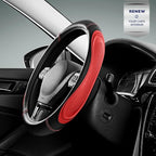 Car Steering Wheel Cover - Microfiber Leather Steering Wheel Wrap Sports 14.5-15 Inch Steering Wheel Cover Non-Slip for Men Women Red Color