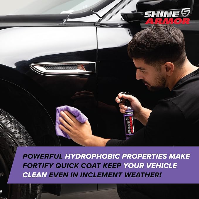 Fortify Quick Coat - 8oz Ceramic Waterless Detailer Spray | 3-in-1 Wash, Wax & Nano-Ceramic Coating | Mirror Shine, Zero Streaks, No Dust Residue | 6-12 Month Protection | Made in USA | Spray On, Wipe Off. Ceramic Protection That Lasts 6 to...