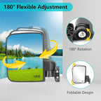 Golf Cart Mirror No Drilling Side Mirrors Universal for Yamaha, Club Car, EZGO, Folding Side Rear View Mirrors Adjustable 180 Degree HD Glass