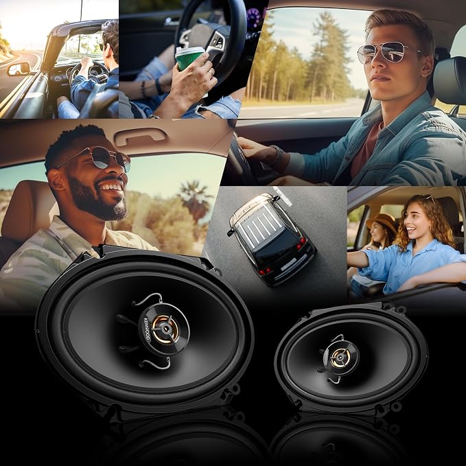 KFC-C6866R Road Series Car Speakers (Pair) - 6"x8" 2-Way Car Coaxial Speakers, 250W, 4-Ohm Impedance, Cloth Woofer & Balanced Dome Tweeter, Heavy Duty Magnet Design