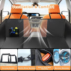 Dog Car Seat Cover for Back Seat,Waterproof PU Leather Hard Bottom Car Seat Cover for Dogs,Non-slip Backseat Dog Cover with Upgraded Door Protection Flap 52×25in,Dog Hammock for Car SUV Small Trucks