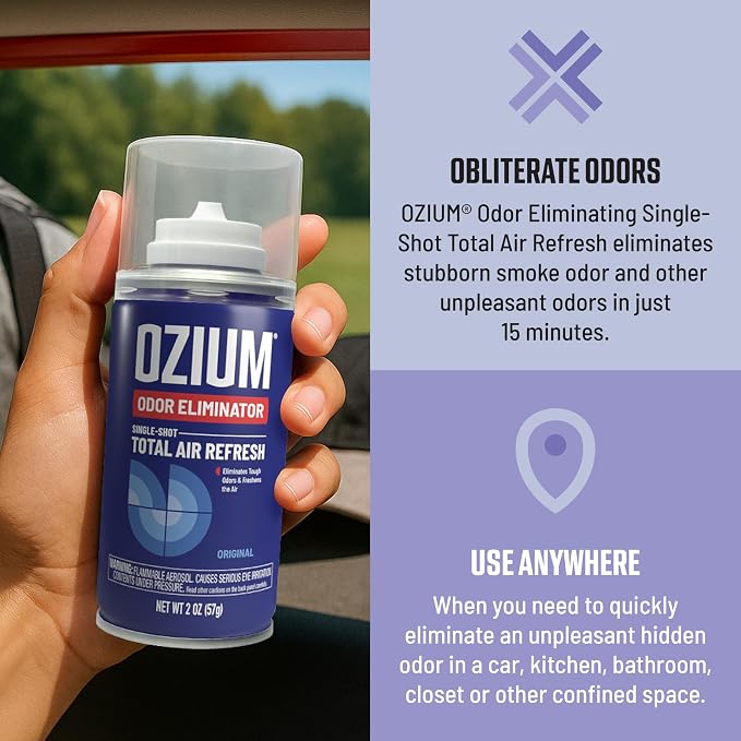 Air Sanitizer Odor Eliminator Spray, 2 oz Single Shot Total Air Refresh & Car Air Freshener - Linen - 4 Pack
