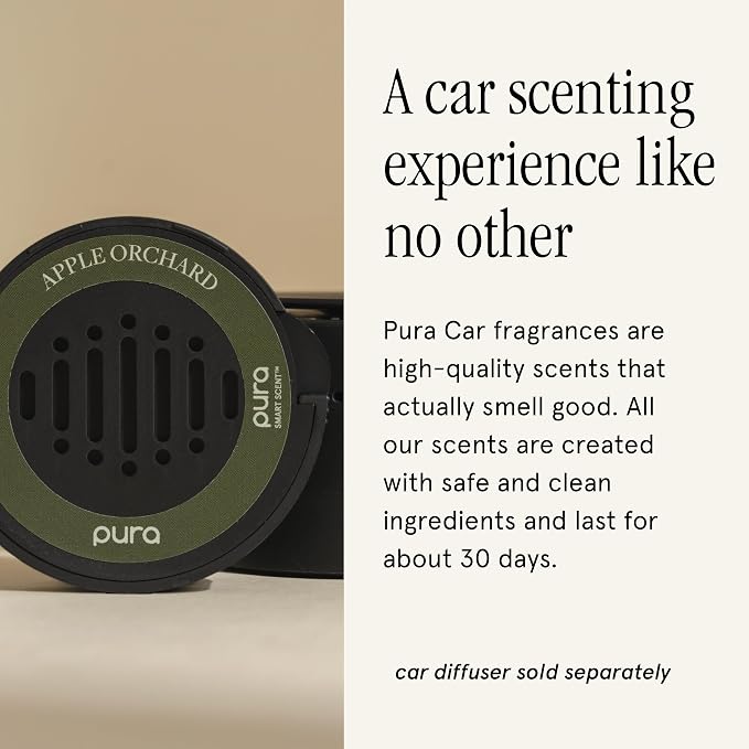 Car Scent Refill - Fragrance for Car Diffuser - Clean & Safe Luxury Diffuser Scent - Long-Lasting Fragrance for 30 Days of Aroma - Apple Orchard