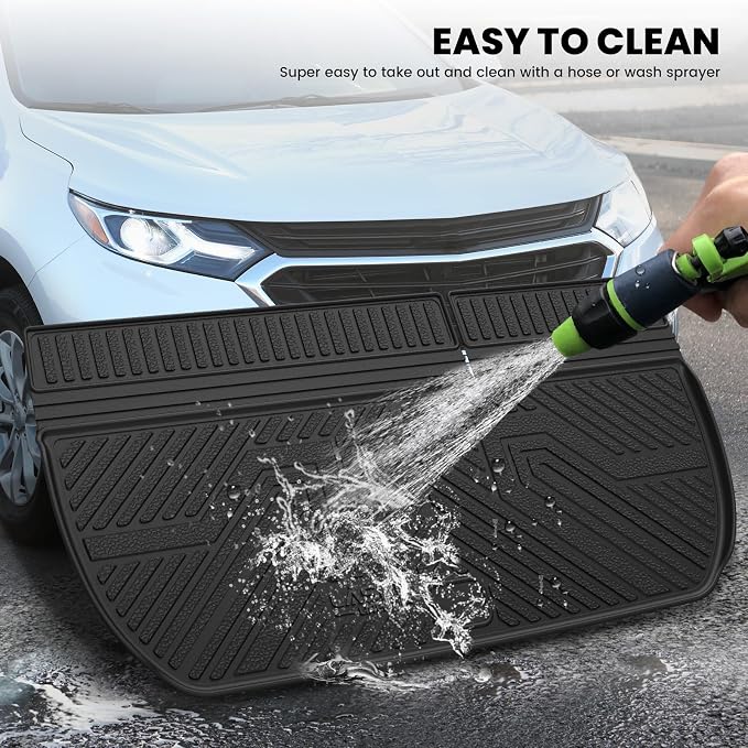 Trunk Mat with Backrest Mat for Chevrolet Chevy Traverse 2009-2017/Buick Enclave 2008-2017, All Weather TPE Custom Fit Cargo Mat Trunk Liner with Backrest Mat, Black
