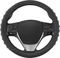 FlexGrip Gray Steering Wheel Cover for Cars – Standard 15 inch Car Steering Wheel Cover, Gray and Black Steering Wheel Protector for Auto Truck Van SUV