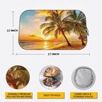 Car Windshield Sun Shade - Reflector Sunshade Offers Ultimate Protection for Car Interior, Cool Reflective Sun Blocker Fits Small Sedans, Mini SUVs