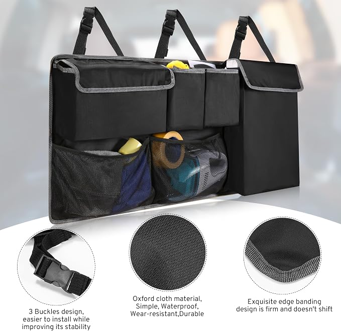 Car Trunk Organizer Storage Backseat Hanging Bag for Jeep Wrangler Grand Cherokee Renegade Cherokee Compass JL Wagoneer Patriot Liberty JK TJ Commander 2/4 Door SUV Accessories 2000-2025 2026