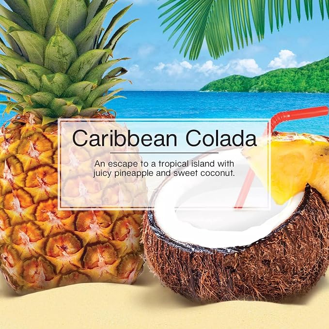 Car Air Freshener Vent Wrap Provides Long-Lasting Scent, Invisibly Fresh. Caribbean Colada, 16 count, 4-Packs