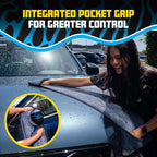 Twisted Loop Microfiber Drying Towel with Hand Pockets | Megalodon Built-in slots give a secure grip, full control while you safely clean your car, 24"x36"